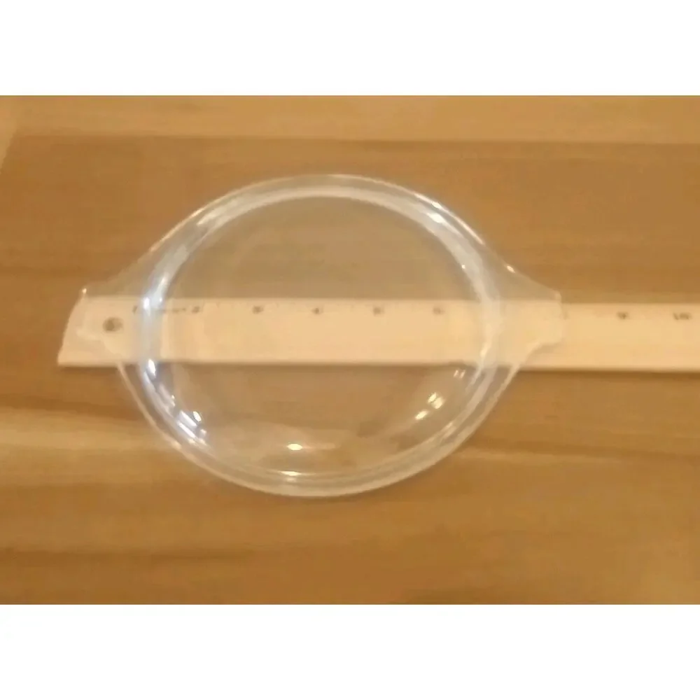 Two Pyrex 24 470-C Clear Glass Lids 6 1/4 